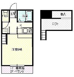 ユーミンガーデン 1Kの間取図画像