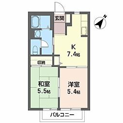 ハイツ・クラベール 2DKの間取図画像