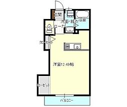 エイペクスアライ 1Kの間取図画像