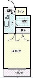 セレーネ白山 1Kの間取図画像