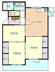 山形共立東原マンション 3LDKの間取図画像