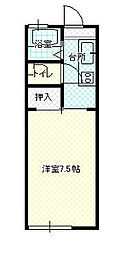 さくらハイツA 1Kの間取図画像