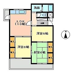 山形共立東原マンション 3LDKの間取図画像