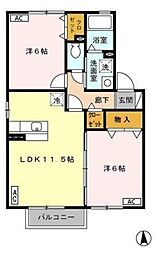 ブランソレイユ 2LDKの間取図画像