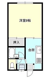 フレアヒル 1Kの間取図画像