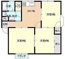 レピュートハイム 3DKの間取図画像