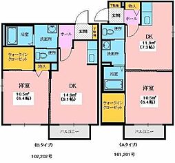 コーポブルージュ 1LDKの間取図画像