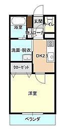 ディアコート五日町 1Kの間取図画像