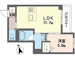 シャーメゾン コア八日町 1LDKの間取図画像