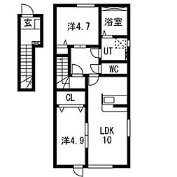 アークブリス 2LDKの間取図画像
