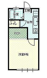 ボヘミアンカンパニー 1Kの間取図画像