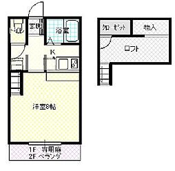 ユーミンガーデン 1Kの間取図画像