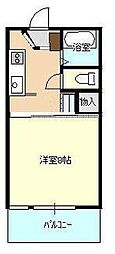 コア上町 1Kの間取図画像