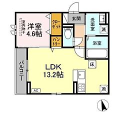 フタバテラス 1LDKの間取図画像
