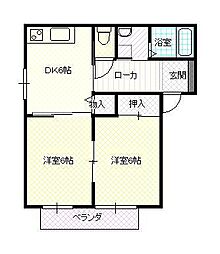 グランシードm 2DKの間取図画像