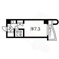 サンリヴァーメゾン ワンルームの間取図画像
