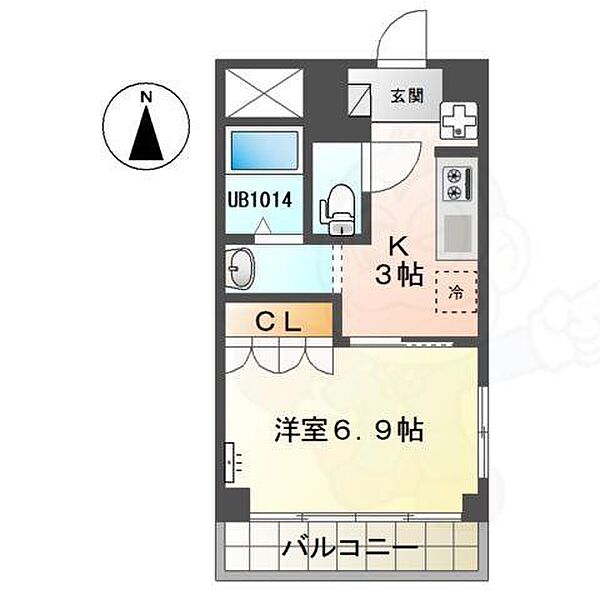 愛知県名古屋市南区堤町２丁目(賃貸マンション1K・3階・27.26㎡)の写真 その2