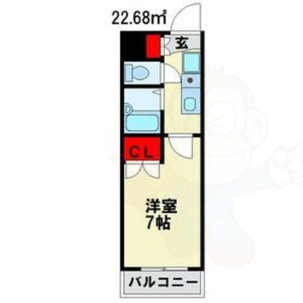 愛知県名古屋市南区元塩町２丁目(賃貸マンション1K・1階・22.68㎡)の写真 その2