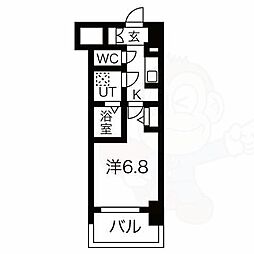 名古屋市営名港線 日比野駅 徒歩5分の賃貸マンション 4階1Kの間取り