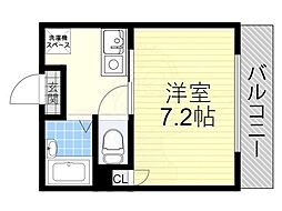 ラ・メゾン鶴舞 3階1Kの間取り