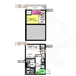 名鉄常滑線 大同町駅 徒歩6分の賃貸アパート 1階ワンルームの間取り