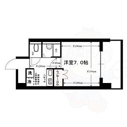 名古屋市営名港線 日比野駅 徒歩4分の賃貸マンション 7階1Kの間取り