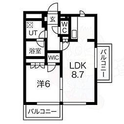 キャストビル豊田 1LDKの間取図画像