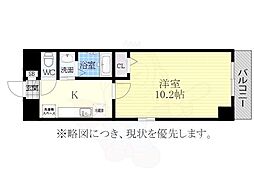 ル・ポミエ 3階1Kの間取り