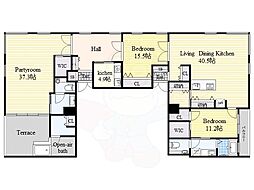 千種タワーヒルズ 23階2LDKの間取り