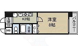 ヒルズ新栄 5階1Kの間取り