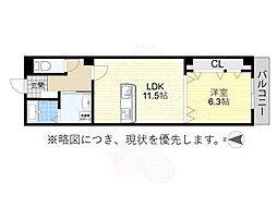 アクアフォレスト 1LDKの間取図画像