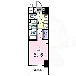 Bright Gate 名古屋 14階1Kの間取り