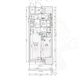 エステムコート名古屋上前津 7階1DKの間取り