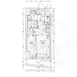 エステムコート名古屋上前津 13階1DKの間取り