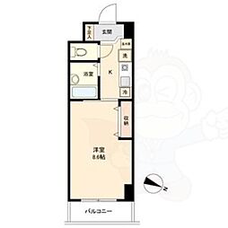 willDo稲永 3階1Kの間取り