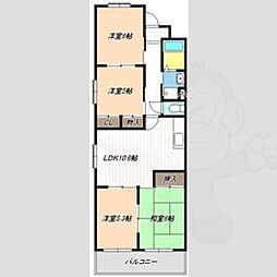 第三桔梗ハイツ 1階4LDKの間取り