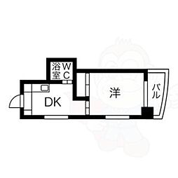 ティージェビバンテ 6階1DKの間取り