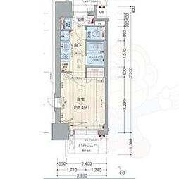 プレサンス鶴舞公園WEST ワンルームの間取図画像