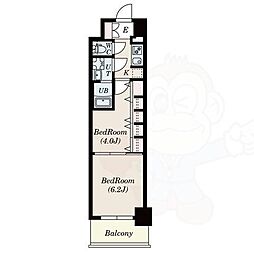 S-RESIDENCE六番町 2Kの間取図画像