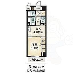 エスタシオン御器所 1DKの間取図画像