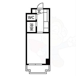 SLR吹上 1Kの間取図画像