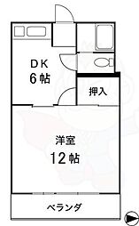 光美ハイツ 1DKの間取図画像