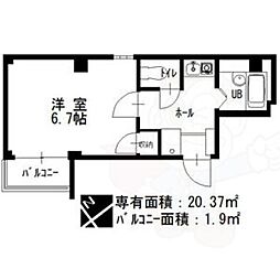 シャトー村瀬・千代田 1Kの間取図画像