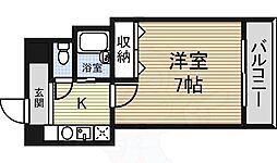 プレズントヨシダ 1Kの間取図画像