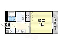 ブルー・プラージュ 1Kの間取図画像