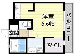 mina葵 ワンルームの間取図画像