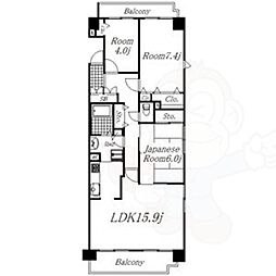 グランドメゾン六番町 3LDKの間取図画像