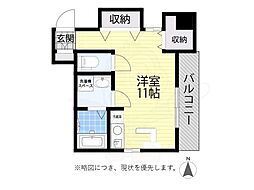 金山MICビル ワンルームの間取図画像