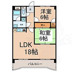 ラフォーレDAIDO 2LDKの間取図画像