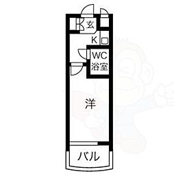 ライオンズマンション丸の内第5 1Kの間取図画像